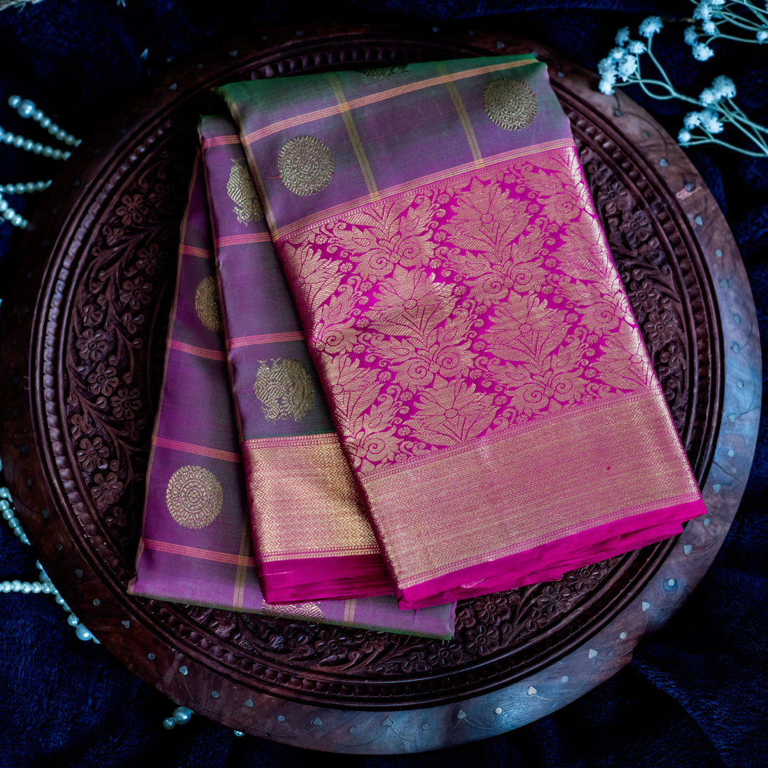 Purple Kanchipuram Silk Saree