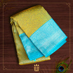 green saree with blue border