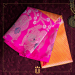 yellow saree with pink border