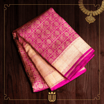 Pink Saree with Golden Zari Work