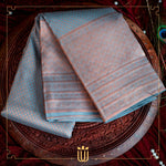 Blue Saree with Antique Zari