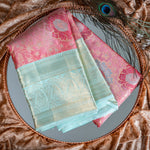 Pink Sraee with Turquoise Borders