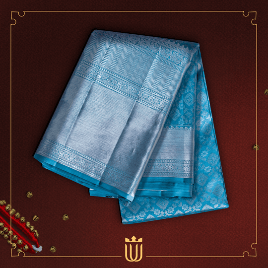 blue saree with metallic style